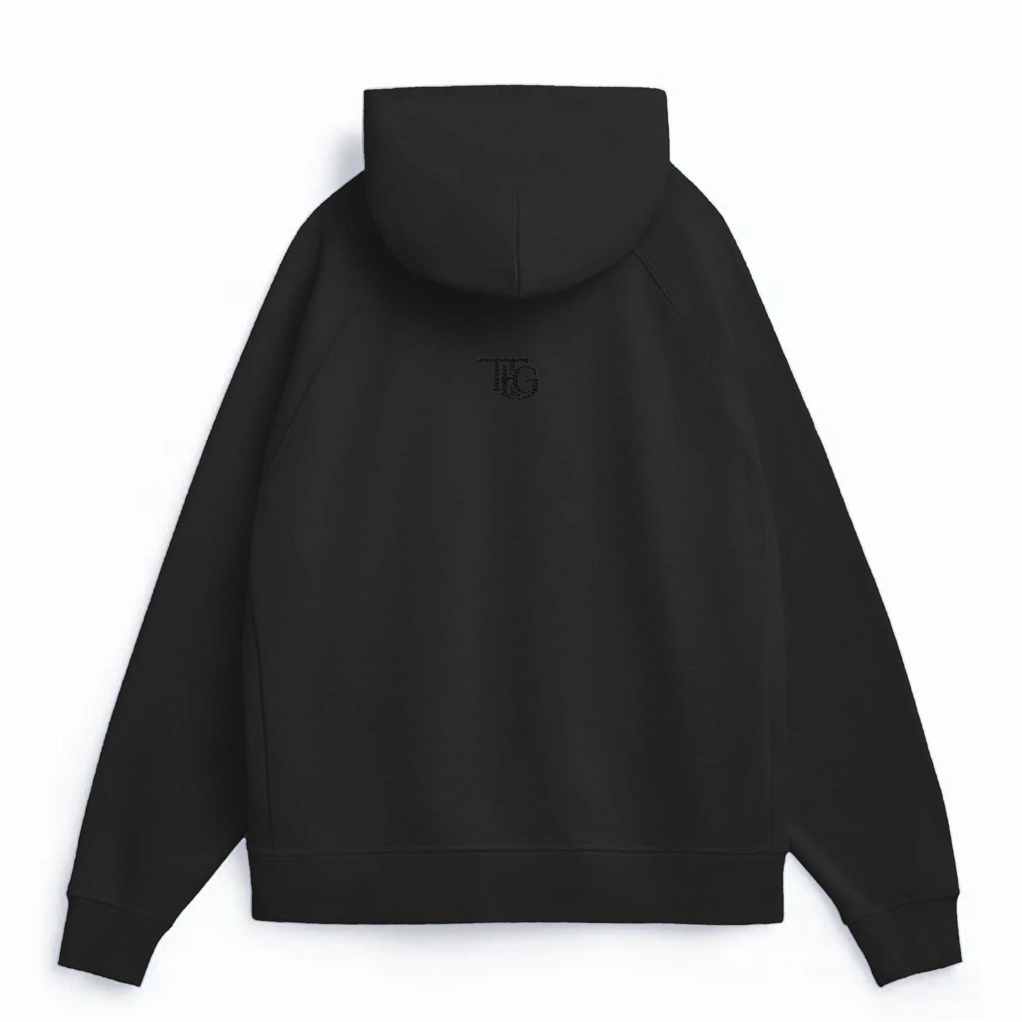 THG PREMIUM 500GSM BLACK ON BLACK ORGANIC FRENCH TERRY HOODIE