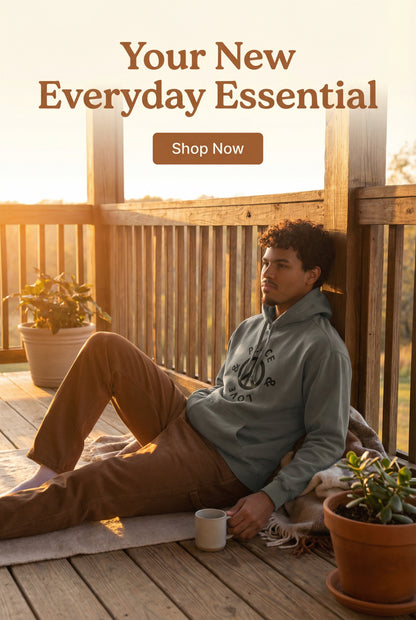 The Humble Guys Peace & Love Unisex Kapuzenpullover mit Pigmentfärbung